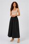 Women's Black 100% Tencel Fabric Skirt with Elastic Waist and Pocket Detail - 4