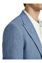 Blue Patterned Modern Fit Linen Blend Jacket - 4