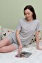 Striped Crew Neck Shorts Pajama Set - 2