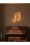 Amber Müzik Notası LED Neon Tablo | Aydınlatmalı Müzik Temalı Duvar Dekoru - 3