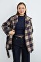 Plaid Patterned Belted Trench Coat - 3