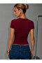 Cotton Soft Textured Natural Viscose Straight Cut Short Sleeve 3-Pack Crewneck Bluz-T-Shirt - 5