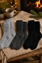 Original Women's 3-Pair Premium Thick Drawstring Slouchy Long Socks Soft Textured Cotton Terry Sole Boot Socks Compatible with Aerobics Knee-Length Dust Socks Home Sleep Warm Winter Socks Set - 3-Pack