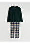 Navy Blue Standard Fit Men's Pajama Set - 5