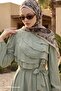 Mint Green Dress with Layered Ruffle Detail on the Front - 2