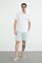 Elastic Waist Linen Look Pocketed Shorts - 3