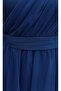 Front Stone Detail Draped Belted Tulle Evening Dress - 6