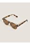 Unisex Rectangular Sunglasses Leopard Pattern Frame Brown Glass Uv Protection Doak C1