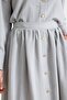 Buttoned Skirt Suit Gray - 4