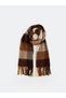Alita City Farkıyla Lcw Accessories Brown Curly Plaid Women's Scarf