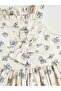Original Square Neck Bowknot Girl's Dress - 2
