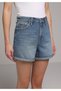 Mom Fit Mid Waist Plain Women's Light Indigo Denim Jean Shorts - 4