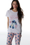 Pink Lic Stitch Ohana Cotton Piece Pants Pajama Set - 2