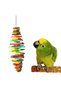 Rainbow Color Wood Blocks Bird Chew Toy With Hanging Chain Cage Parrot Toys Pecking Pet Bird Toy For - 6