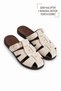 Mink Women's H Model Gold Buckle Slippers Suede Daily Flat Sole Summer Sandals Sl05 - 4