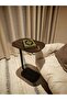 4-pieces Modern Coffee Table | C-shaped Side Table With Brown Color With Black Frame 60x29x39 Cm - 2