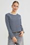 3 Thread Stripeless Striped Crew Neck Sweatshirt - 4