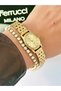 Steel Strap Minimal Case 2 Year Warranty Waterproof Women's Wristwatch + Bracelet Gift - 2
