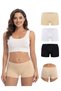 Women's 3-Pack Cotton Stretchy Boxer Briefs Set - Black - White - Beige Colored