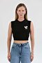 Ribbon Embroidered Ribbed Crop Body - 6
