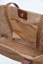 Straw Beach Handbag with Faux Leather Strap - 6