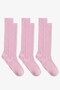 3 Pairs of Thin Ribbed Above-Knee Cotton Blend Children's Socks