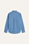 Breathable Regular Fit Polo Collar Linen Blend Long Sleeve Blue Shirt H7879Ax26Au - 5