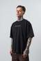 Men's Essential Embroidery Detailed Oversize T-Shirt Black - 4