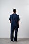 Men's R Stripe Detailed Regular Fit T-Shirt Trousers Set Navy Blue - 5