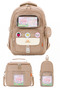 Kawaii 3-Piece Primary School School Bag Set Beige Girls' Lunch Box and Pencil Holder