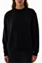 Black Crew Neck Oversized Modal Sweatshirt - 6