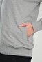 Women's Gray Melange Zippered Hooded Pocket Tracksuit Set - 7408 - 6