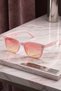 Women's Uv400 Square Powder Pink Frame Sunglasses 23002-1 C32 - 5