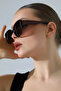 Women's Square Brown UV400 Sunglasses 23021 c3 - 5
