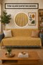 Ars |   Cotton Non-Slip Washable Multi-Purpose Bohemian Sofa Cover Single&Triple 180X210 Sofa Bed Cover, Armchair Cover, Sofa Shawl Mustard Yellow