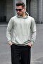 Mint Green Hooded Printed Men's Sweatshirt 6017