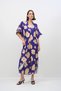 PATTERNED V-NECK LONG DRESS - 3