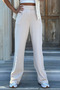 Women's High Waist Lycra Velcro Palazzo Trousers 3030 Stone