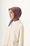 Thin Cotton Soft Scarf Violet-Brown Mink Patterned Non-Slip Textured Breathable 90X90 - 3