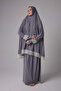 Women's Two-Piece Summer Breathable, Flowy Abaya Prayer Dress, Grey - 7