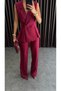 Double-Breasted Collar with Pleated Detail Two-Piece Suit - 9
