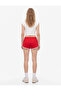 Embroidered Cotton Ribbed Waist Tie Mini Shorts - 3