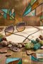 Colorful Patterned Square Frame Uv400 Sunglasses - 3