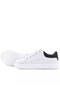 White Leather Laced Lightweight Sole Children's Sports Shoes - 7