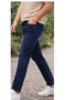 Men's Slim Fit Navy Blue Jeans – Folded Hem, Natural Wash - 7
