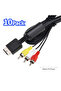 ١٠ قطع من كابلات AV إلى RCA المركبة ستيريو لجهاز بلاي ستيشن ٢/٣