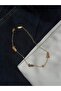 Love Script and Zircon Stone Detail Steel Anklet - 6