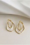 Asymmetrical Enamel Gold Color Women's Earrings