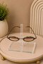 Brown Gradient Lens Leopard Pattern Round Frame Sunglasses - 3