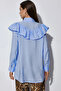 Women's Ruffle Detailed Shirt Tunic 1494 - Blue - 4